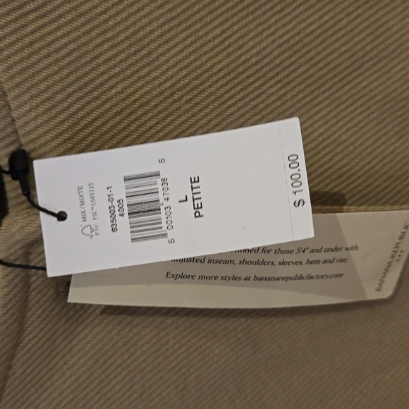 Banana Republic Beige Knit Belted Blazer Auze L petite NWT - Picture 4 of 5